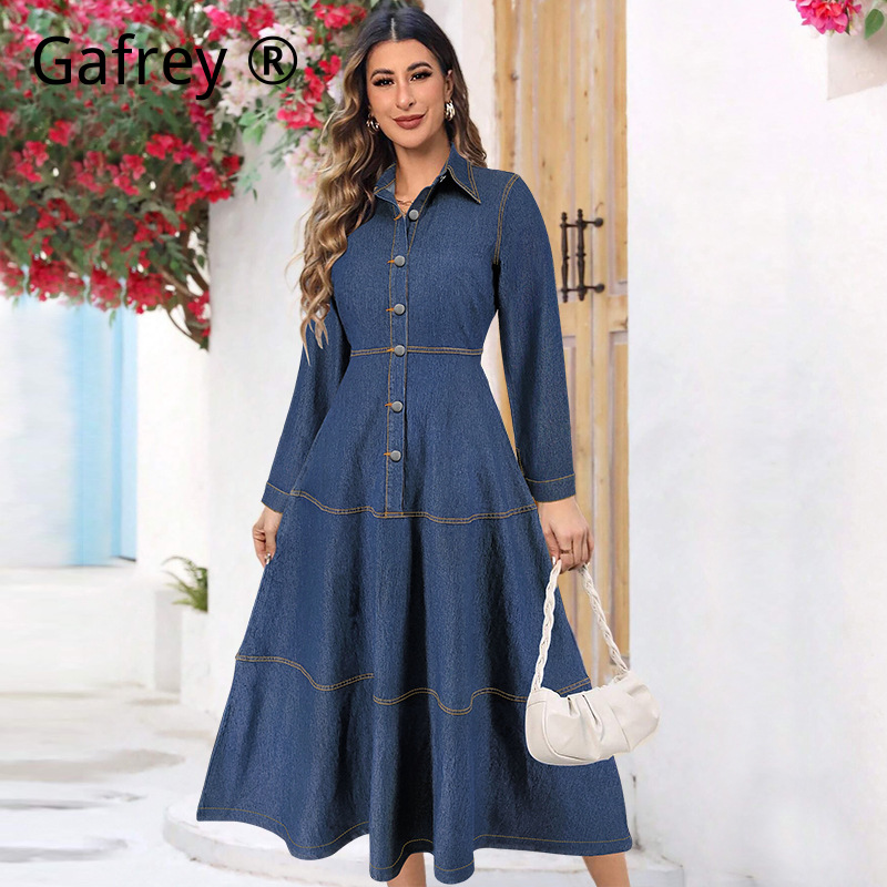 Vintage Fashion Jeans - Yeni Moda Kot Jean Gömlek Elbise