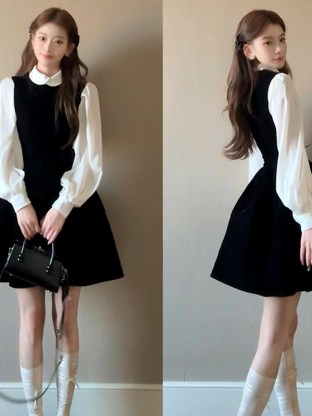 Vintage Fashion Complete - Büyük Beden Hepburn Tarzı Gömlek Yelek