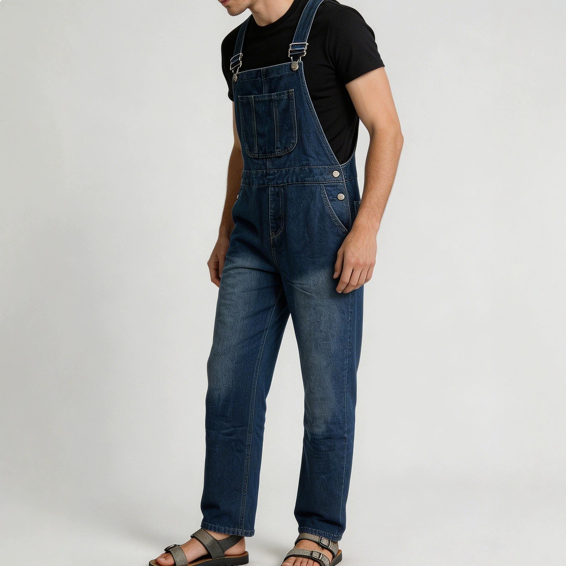 Vintage Fashion Jeans - Retro İlkbahar Yaz Denim Tulum Erkekler