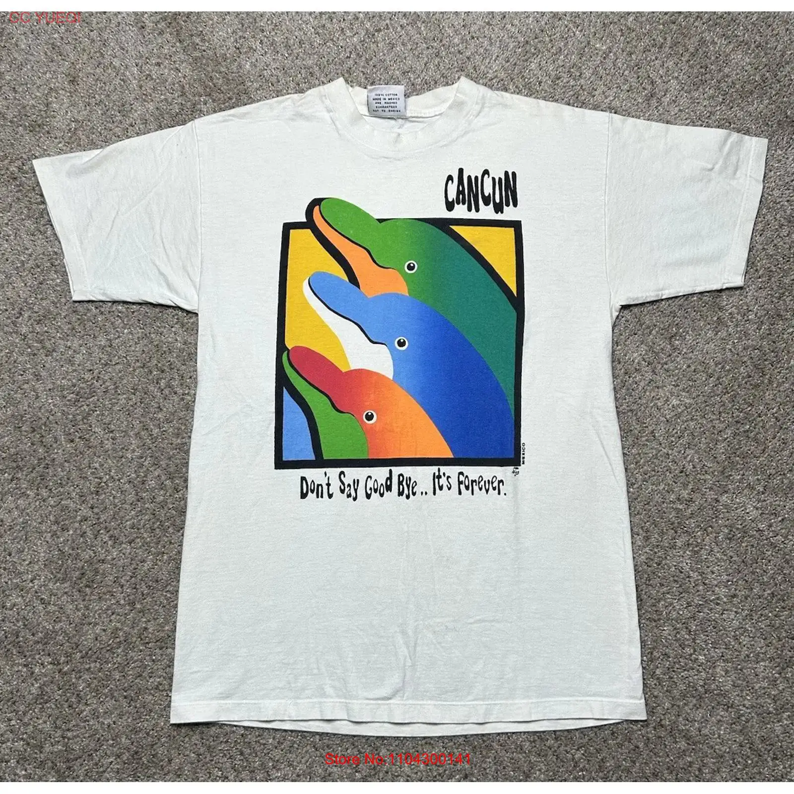 Vintage Fashion Art - Vintage Cancun Meksika Yunusları Neon Tişört