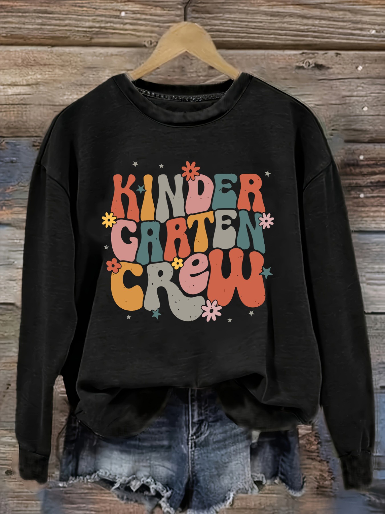 Printed Floral Shirt - Kadın Günlük Uzun Kollu Bisiklet Yaka