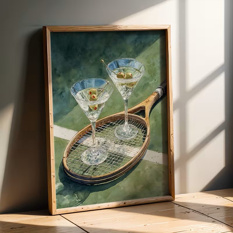 Vintage Fashion Art - Tenis Kulübü Temalı Vintage Poster Martinelli