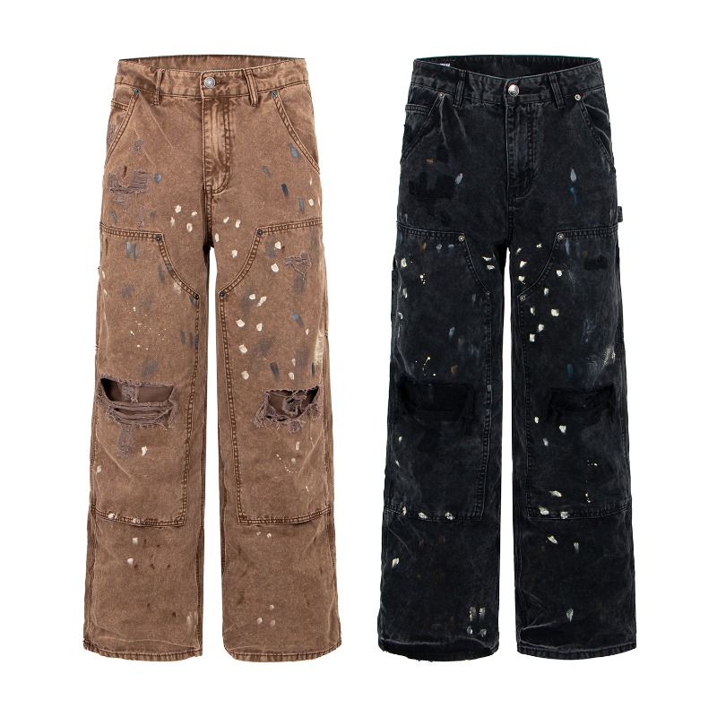 Vintage Fashion Jeans - Amerikan Retro High Street Erkekler için