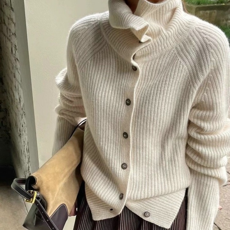 Kadın Stand Yaka Hırka Kazak Z - Crop Cardigan Vintage incelemesi ve fiyatı