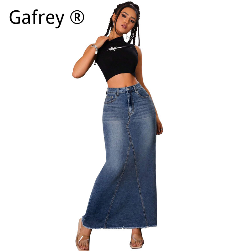 Kadınlar İçin Kot Midi Etek Yü - Vintage Fashion Jeans incelemesi ve fiyatı