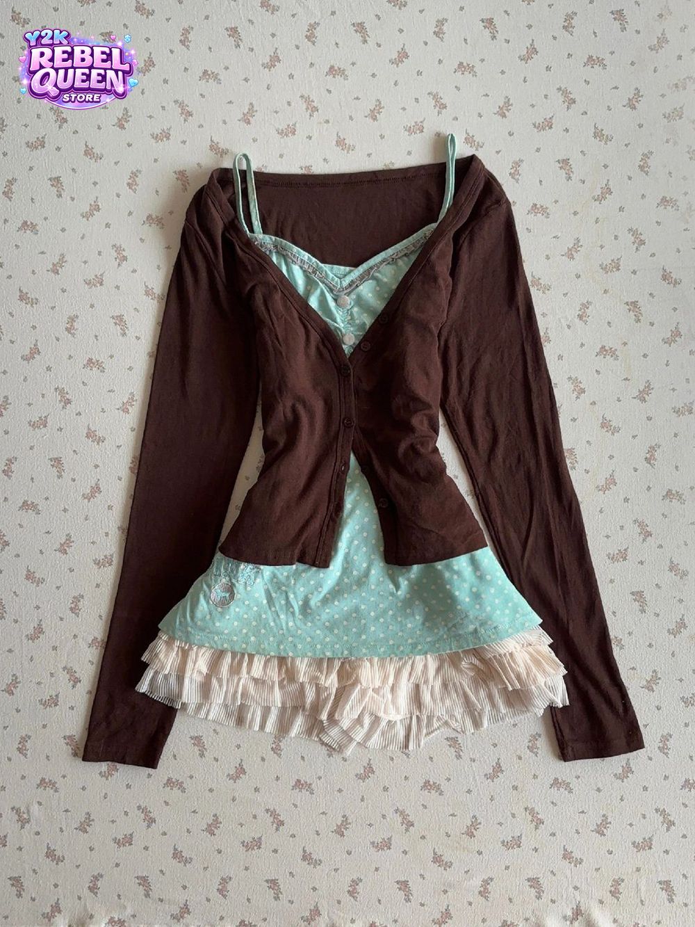 Vintage Y2K Coquette Askılı El - Crop Cardigan Vintage incelemesi ve fiyatı